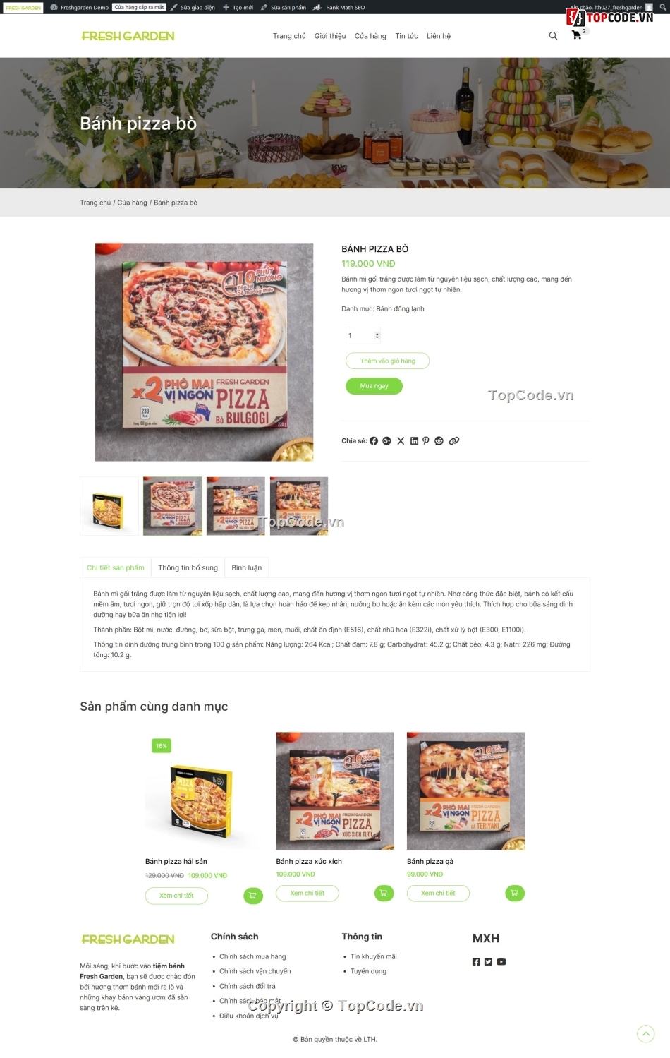 bán bánh ngọt,bán bánh,Code web,Sharecode,Web bán hàng,Theme WordPress